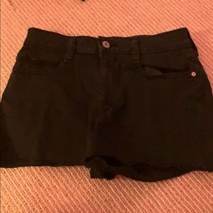 Black jean shorts